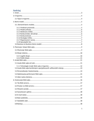 Izrada web sajta elektronske trgovine