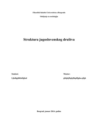 Struktura jugoslovenskog društva