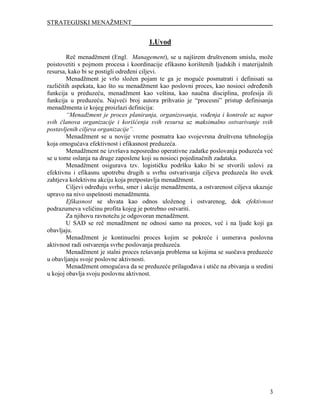 Strategijski menadžment – Vizija i predviđanje