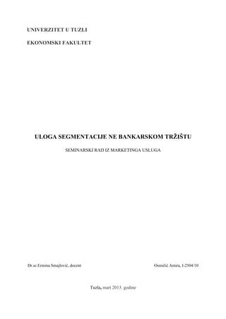 Segmentacija na bankarskom trzistu