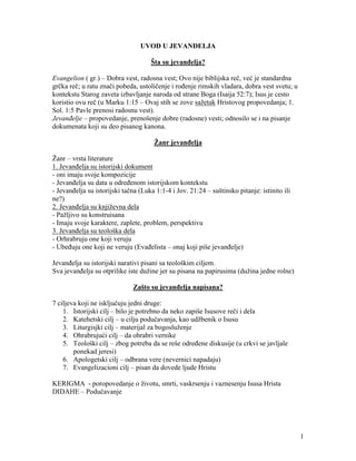 Uvod u jevanđelja