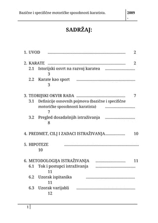 Bazične i specifične motoričke sposobnosti karatista