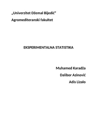 Eksperimentalna statitika – Organska djubriva