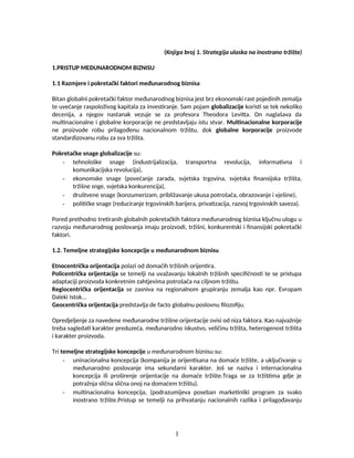 Medjunarodni marketing – Strategija ulaska na inostrano tržište