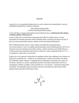 Leucin: esencijalna aminokiselina i njena uloga u proteinskoj sintezi