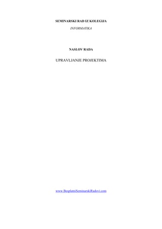 Upravljanje projektima