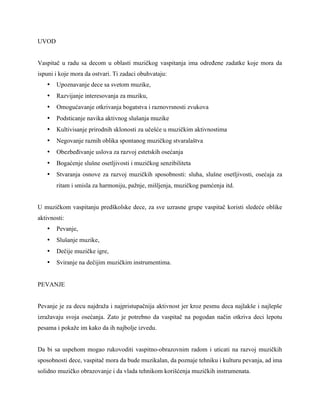 Zadaci vaspitaca u muzickom vaspitanju