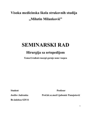 Urodjeni rascepi gornje usne i nepca