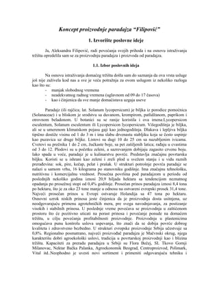 Koncept proizvodnje paradajza