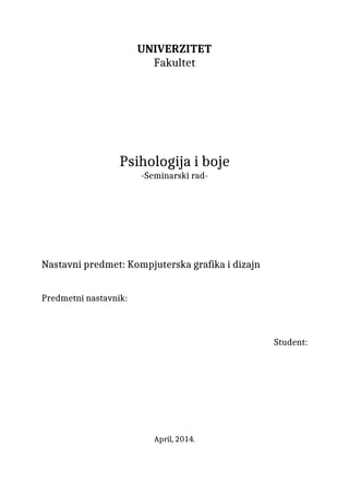 Psihologija i boje
