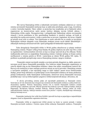 Finansijski sistem i finansijske institucije