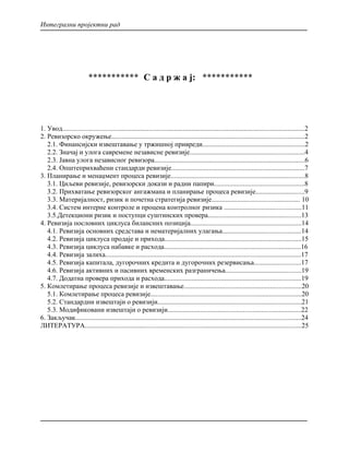 Kontrola i revizija – Projektni rad