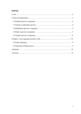 Ugovor o osiguranju motornih vozila