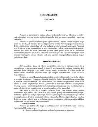 Porodica kao društvena grupa: sociološki aspekt