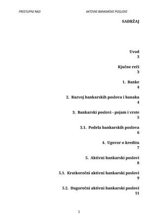 Aktivni bankarski poslovi