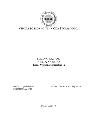 Verbalna komunikacija