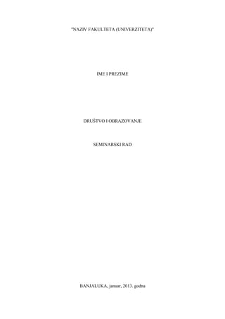 Društvo i obrazovanje