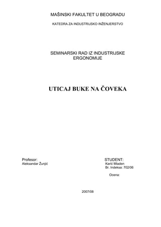 Uticaj buke na čoveka