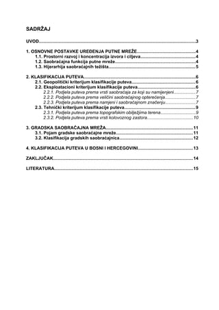 Klasifikacije puteva