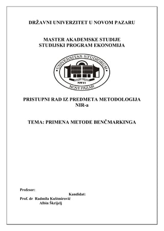 Primena metoda bencmarkinga