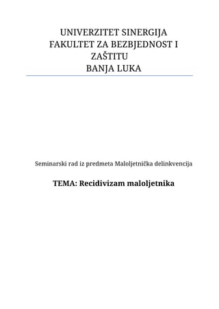 Recidivizam maloljetnika