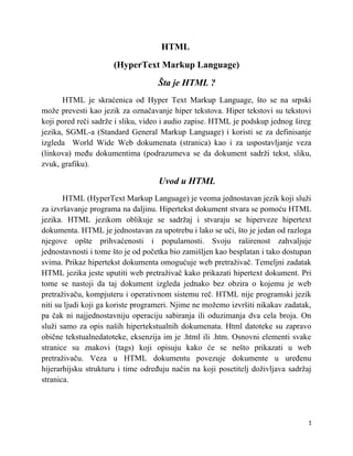 Uvod u HTML: struktura, istorija i osnovne naredbe