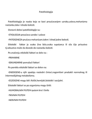Biologija ćelije – Patofiziologija
