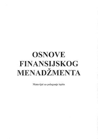 Osnove finansijskog menadzmenta