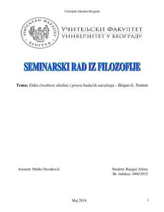 Etika covekove okoline i prava buducih narastaja