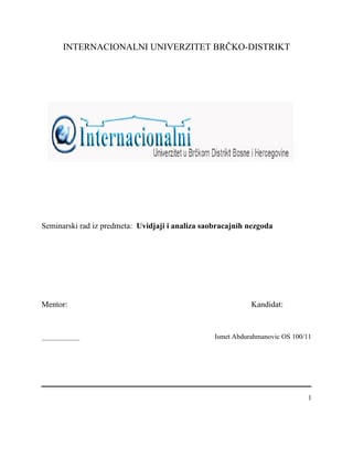 Uvidjaji i analiza saobracajnih nezgoda