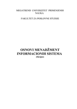 Osnovi menadžmenta informacionih sistema