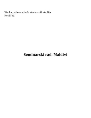 Maldivi: seminarski rad
