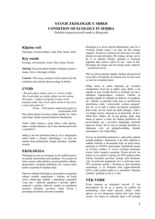 Stanje ekologije u Srbiji