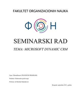 Microsoft dynamic CRM