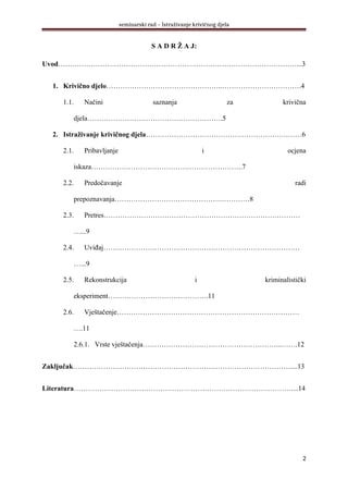 Istraživanje krivičnog djela