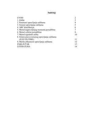 Upravljanje zalihama u preduzećima: metode, sistemi i efikasnost