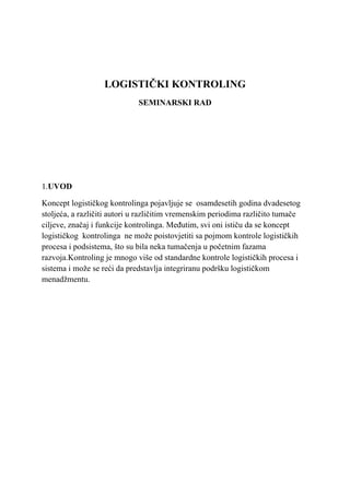 Logistički kontroling