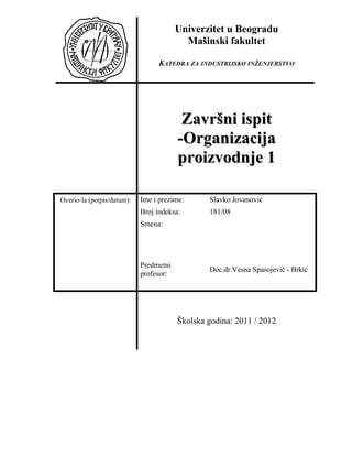 Organizacija proizvodnje