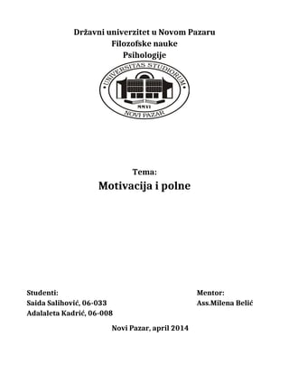 Motivacija i polne razlike