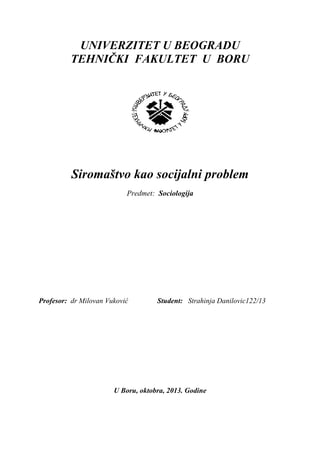 Siromastvo kao socijalni problem