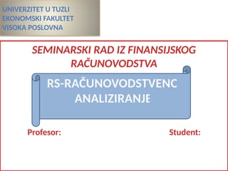 Racunovodstveno analiziranje