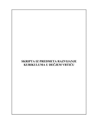 Razvoj kurikuluma u decijem vrticu