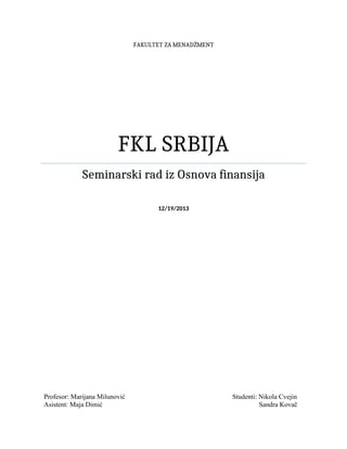 Prikaz poslovanja preduzeca kroz bilans stanja i uspeha