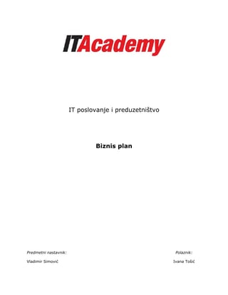 IT Poslovanje i preduzetnistvo