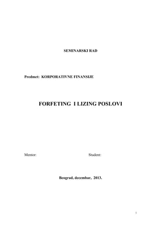 Forfeting i lizing poslovi