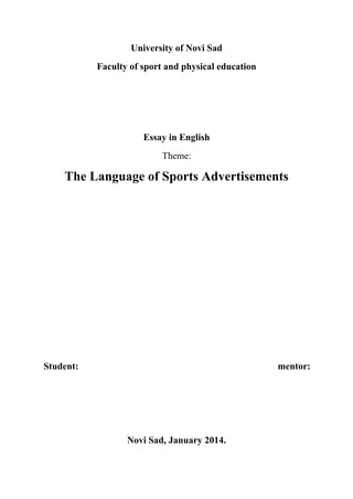 The Language of Sports Advertisements