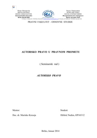 Autorsko pravo u pravnom prometu