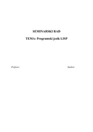 Programski jezik LISP