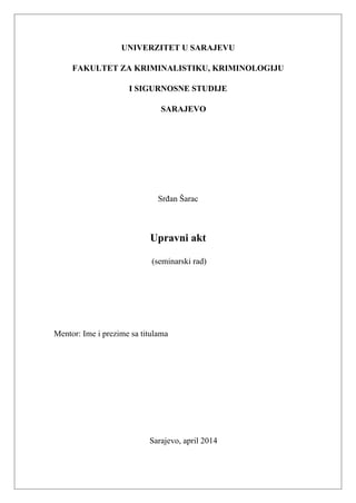 Upravni akti i upravne radnje