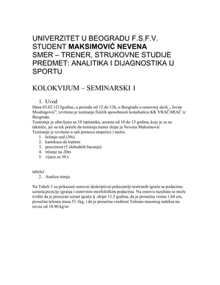 Analitika i dijagnostika u sportu